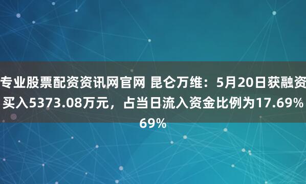 专业股票配资资讯网官网 昆仑万维:5月20日获融资买入5373.08万元,占当日流入资金比例为17.69%